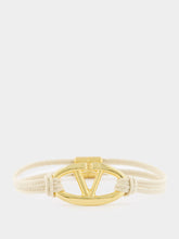 Valentino Garavani Logo Cord Beige Bracelet 35 mm