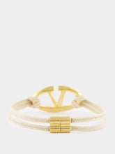 Valentino Garavani Logo Cord Beige Bracelet 35 mm