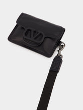 Valentino Garavani Black Nappa Leather Neck Wallet