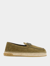 Valentino Garavani Army Green Split Leather Espadrilles