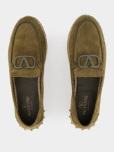 Valentino Garavani Army Green Split Leather Espadrilles