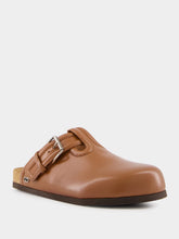 Valentino Garavani Tobacco Calfskin Leather Sabot
