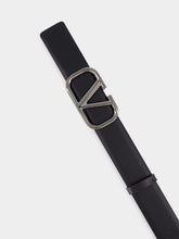 Valentino Garavani Black Vlogo Signature Calfskin Belt 30 mm