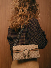 Gucci Sand and Brown GG Dionysus Medium Shoulder Bag