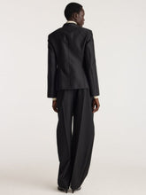 Róhe Black Sculptural Wool-Silk Pankou Blazer