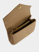 Saint Laurent Dark Beige Quilted Leather Medium Satchel