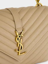 Saint Laurent Dark Beige Quilted Leather Medium Satchel