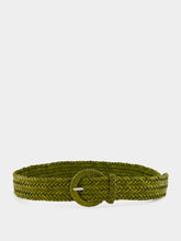 Dragon Diffusion Bamboo Green Wrapped Buckle Leather Belt