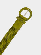 Dragon Diffusion Bamboo Green Wrapped Buckle Leather Belt
