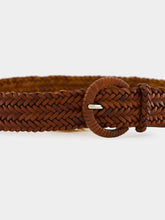 Dragon Diffusion Tan Wrapped Buckle Leather Belt