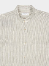 Boglioli White and Brown Striped Linen Shirt