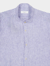 Boglioli White and Navy Striped Linen Shirt
