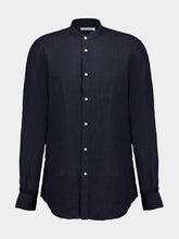 Boglioli Navy Blue Garment-dyed Linen Shirt