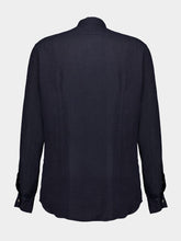 Boglioli Navy Blue Garment-dyed Linen Shirt