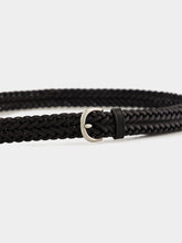 Dragon Diffusion Black Braided Leather Polo Tip Belt
