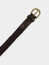 Dragon Diffusion Brown Braided Leather Polo Tip Belt