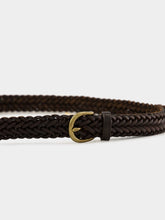 Dragon Diffusion Brown Braided Leather Polo Tip Belt