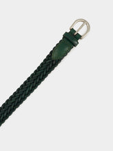 Dragon Diffusion Forest Green Braided Leather Polo Tip Belt
