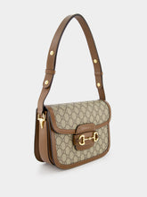 Gucci Beige and Dark Brown Horsebit 1955 Medium Shoulder Bag