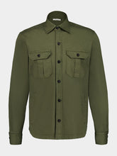 Boglioli Khaki Cotton Overshirt with Pockets