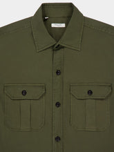 Boglioli Khaki Cotton Overshirt with Pockets