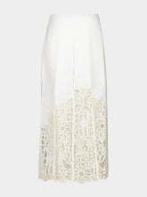 Alémais Cream Rosemary Embroidered Midi Skirt