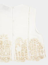 Alémais Cream Rosemary Embroidered Crop Top