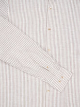 Boglioli White & Beige Striped Cotton-Linen Shirt