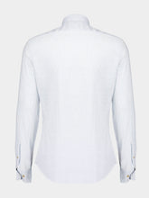 Boglioli White & Light Blue Striped Cotton-Linen Shirt