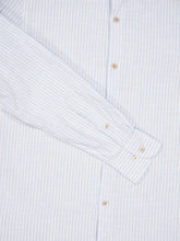 Boglioli White & Light Blue Striped Cotton-Linen Shirt