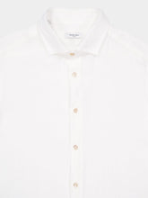Boglioli White Regular Fit Linen Button-Up Shirt