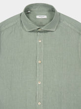 Boglioli Mint Green Garment-Dyed Linen Shirt