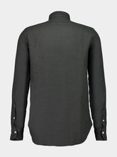 Boglioli Charcoal Green Regular-Fit Linen Shirt