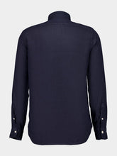 Boglioli Navy Blue Regular-Fit Linen Shirt