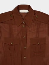 Zimmermann Tan Sheer Silk Memento Pocket Shirt