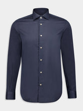Boglioli Navy Blue Lyocell Button-Up Shirt