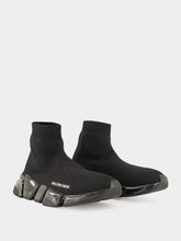 Balenciaga Speed 2.0 Full Clear Sole Recycled Knit Sneaker in Black