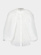 Stella McCartney White Cape-Sleeve Silk Shirt