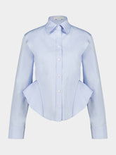 Stella McCartney Sky Blue Cotton Peplum Shirt