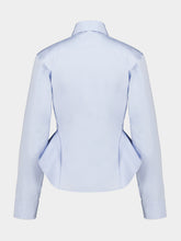 Stella McCartney Sky Blue Cotton Peplum Shirt