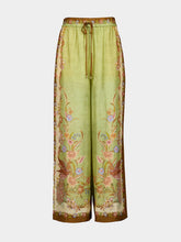Zimmermann Khaki Scarf Floral Indra Relaxed Pants