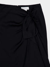 Stella McCartney Black Gathered Satin Midi Skirt