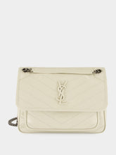 Saint Laurent Blanc Vintage Niki Medium Quilted Leather Bag