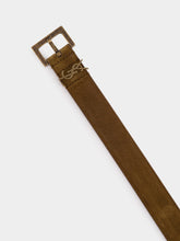 Saint Laurent Logo Plaque Leather Belt