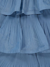 Zimmermann Deep Blue Pleated Tiered Midi Dress