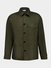 Boglioli Brown Linen Long-Sleeve Overshirt