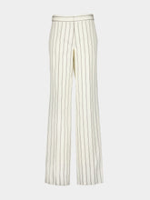 Stella McCartney Pinstripe Cream Straight-Leg Trousers