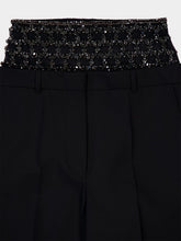 Stella McCartney Pitch Black Crystal Cage Low-Rise Pants