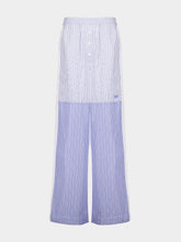 Stella McCartney Light Blue Wide-Leg Mixed Stripe Trousers