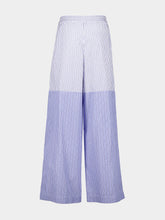 Stella McCartney Light Blue Wide-Leg Mixed Stripe Trousers